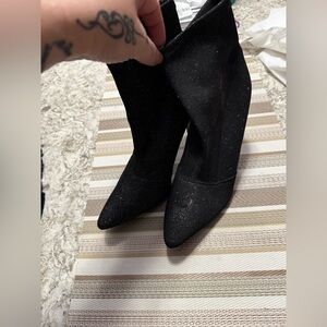 Heeled sparkly booties